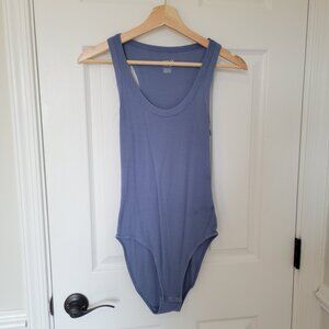 Aerie Sleeveless Ribbed Bodysuit Blue Women's size small